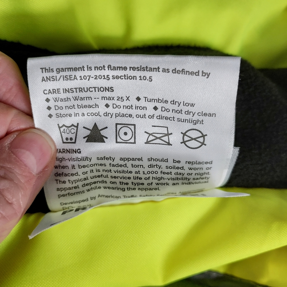 Majestic Size XL Class 3 Hi-Vis Reflective ANSI 3 Type R Lined Bomber Jacket - Picture 12 of 12